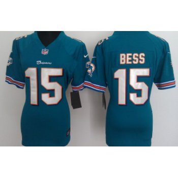 Nike Miami Dolphins #15 Davone Bess Green Game Womens Jersey