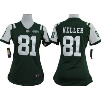 Nike New York Jets #81 Dustin Keller Green Game Womens Jersey