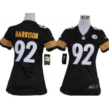 Nike Pittsburgh Steelers #92 James Harrison Black Game Womens Jersey