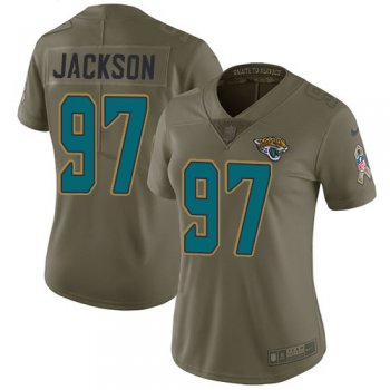 Women's Nike Jacksonville Jaguars #97 Malik Jackson Olive Stitched NFL Limited 2017 Salute to Service Jersey