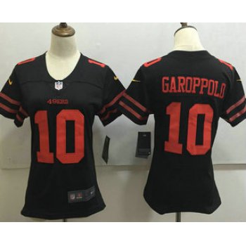 Women's San Francisco 49ers #10 Jimmy Garoppolo Black 2017 Vapor Untouchable Stitched NFL Nike Limited Jersey