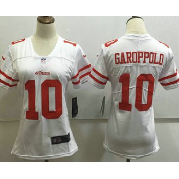Women's San Francisco 49ers #10 Jimmy Garoppolo White 2017 Vapor Untouchable Stitched NFL Nike Limited Jersey