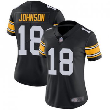 Steelers #18 Diontae Johnson Black Alternate Women's Stitched Football Vapor Untouchable Limited Jersey