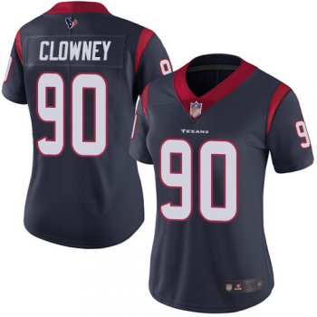 Texans #90 Jadeveon Clowney Navy Blue Team Color Women's Stitched Football Vapor Untouchable Limited Jersey