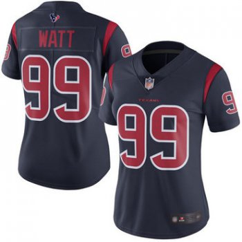 Texans #99 J.J. Watt Navy Blue Women's Stitched Football Limited Rush Jersey