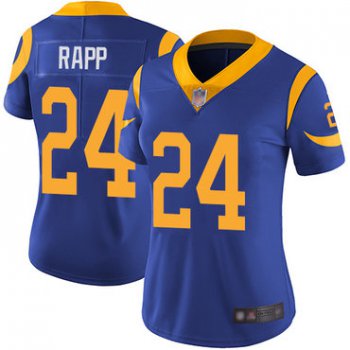 Rams #24 Taylor Rapp Royal Blue Alternate Women's Stitched Football Vapor Untouchable Limited Jersey