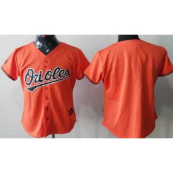 Baltimore Orioles Blank Orange Womens Jersey