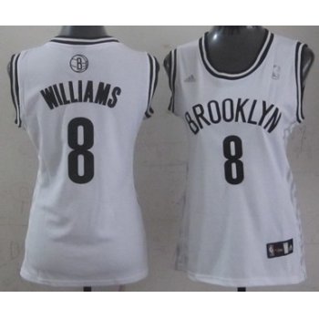 Brooklyn Nets #8 Deron Williams White Womens Jersey