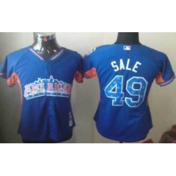 Chicago White Sox #49 Chris Sale 2013 All-Star Blue Womens Jersey