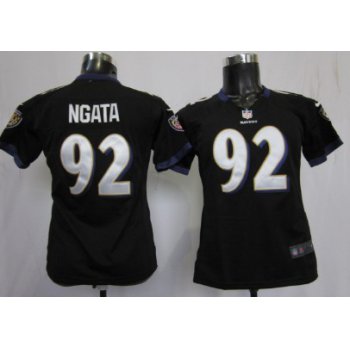 Nike Baltimore Ravens #92 Haloti Ngata Black Game Womens Jersey