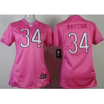 Nike Chicago Bears #34 Walter Payton Pink Love Womens Jersey