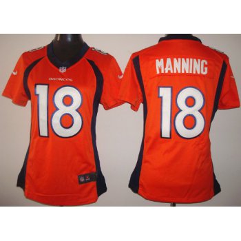 Nike Denver Broncos #18 Peyton Manning 2013 Orange Limited Womens Jersey