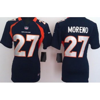 Nike Denver Broncos #27 Moreno Blue Game Womens Jersey