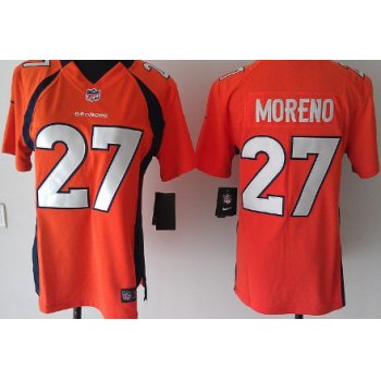 Nike Denver Broncos #27 Moreno Orange Game Womens Jersey