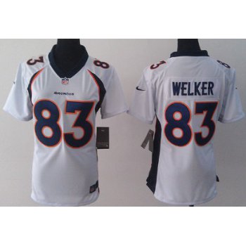 Nike Denver Broncos #83 Wes Welker 2013 White Game Womens Jersey
