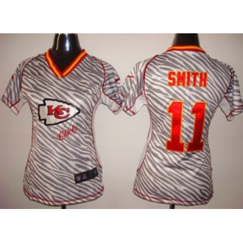 Nike Kansas City Chiefs #11 Alex Smith 2012 Womens Zebra Fashion Jersey