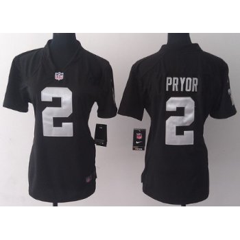 Nike Oakland Raiders #2 Terrelle Pryor Black Game Womens Jersey