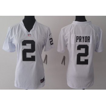 Nike Oakland Raiders #2 Terrelle Pryor White Game Womens Jersey
