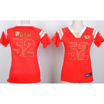 Nike San Francisco 49ers #52 Patrick Willis Drilling Sequins Red Womens Jersey
