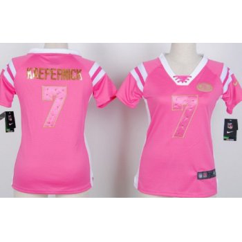 Nike San Francisco 49ers #7 Colin Kaepernick Drilling Sequins Pink Womens Jersey
