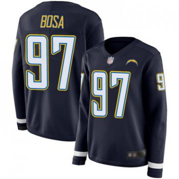 Chargers #97 Joey Bosa Navy Blue Team Color Women's Stitched Football Limited Therma Long Sleeve Jersey