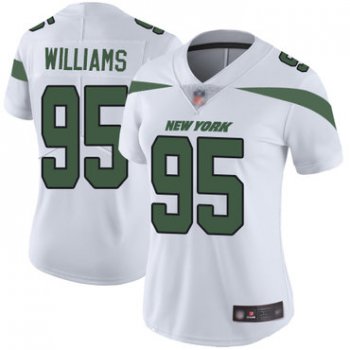 Jets #95 Quinnen Williams White Women's Stitched Football Vapor Untouchable Limited Jersey