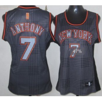 New York Knicks #7 Carmelo Anthony Black Rhythm Fashion Womens Jersey