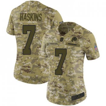 Redskins #7 Dwayne Haskins Camo Women's Stitched Football Limited 2018 Salute to Service Jersey
