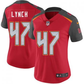 Women's Nike Tampa Bay Buccaneers #47 John Lynch Red Team Color Stitched NFL Vapor Untouchable Limited Jersey