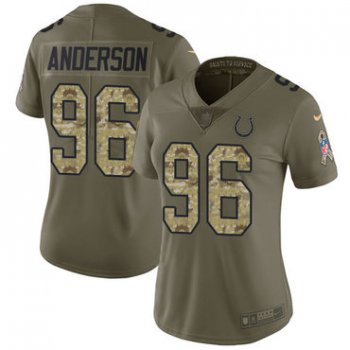 Women's Nike Indianapolis Colts #96 Henry Anderson Olive Camo Stitched NFL Limited 2017 Salute to Service Jersey