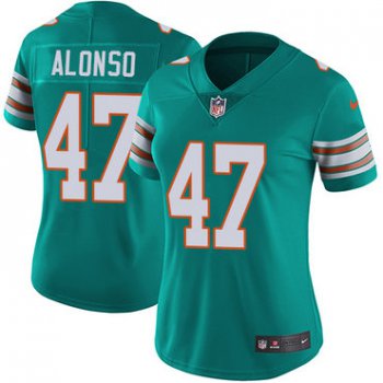 Women's Nike Miami Dolphins #47 Kiko Alonso Aqua Green Alternate Stitched NFL Vapor Untouchable Limited Jersey