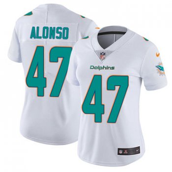 Women's Nike Miami Dolphins #47 Kiko Alonso White Stitched NFL Vapor Untouchable Limited Jersey