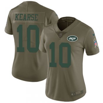 Women's Nike New York Jets #10 Jermaine Kearse Olive Stitched NFL Limited 2017 Salute to Service Jersey