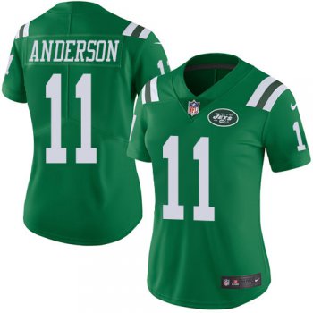Women's Nike New York Jets #11 Robby Anderson Green Stitched NFL Limited Rush Jersey
