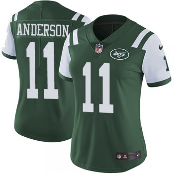 Women's Nike New York Jets #11 Robby Anderson Green Team Color Stitched NFL Vapor Untouchable Limited Jersey
