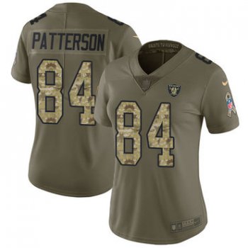 Women's Nike Oakland Raiders #84 Cordarrelle Patterson Olive Camo Stitched NFL Limited 2017 Salute to Service Jersey