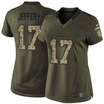 Women's Nike Philadelphia Eagles #17 Alshon Jeffery Green Stitched NFL Limited 2015 Salute to Service Jersey