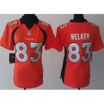 Nike Denver Broncos #83 Wes Welker Orange Game Womens Jersey