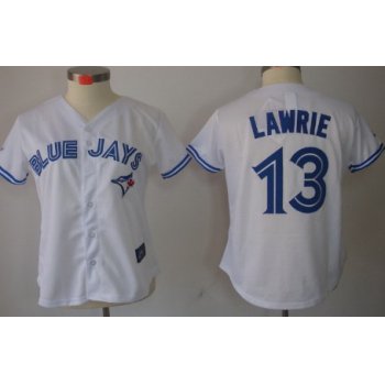 Toronto Blue Jays #13 Brett Lawrie White Womens Jersey
