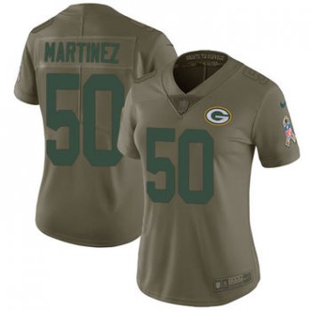 Women's Nike Green Bay Packers #50 Blake Martinez Olive Stitched NFL Limited 2017 Salute to Service Jersey
