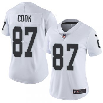 Women's Nike Oakland Raiders #87 Jared Cook White Stitched NFL Vapor Untouchable Limited Jersey