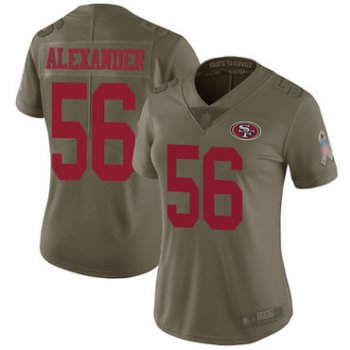 49ers #56 Kwon Alexander Olive Women's Stitched Football Limited 2017 Salute to Service Jersey