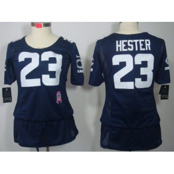 Nike Chicago Bears #23 Devin Hester Breast Cancer Awareness Navy Blue Womens Jersey