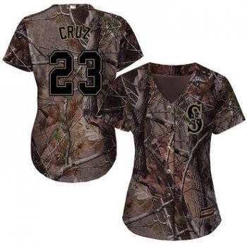 Mariners #23 Nelson Cruz Camo Realtree Collection Cool Base Women's Stitched Baseball Jersey