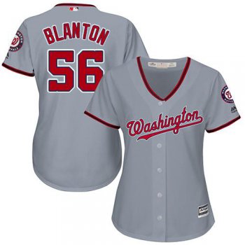 Nationals #56 Joe Blanton Grey Road Women's Stitched Baseball Jersey