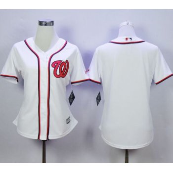 Nationals Blank White Women's Fashion Stitched Baseball Jersey