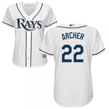 Rays #22 Chris Archer White Home Women's Stitched Baseball Jersey