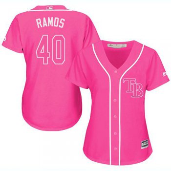 Rays #40 Wilson Ramos Pink Fashion Women's Stitched Baseball Jersey