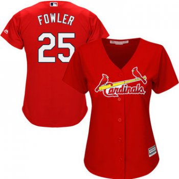 Cardinals #25 Dexter Fowler Red Alternate Women's Stitched Baseball Jersey