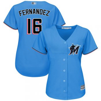 Marlins #16 Jose Fernandez Blue Alternate Women's Stitched Baseball Jersey
